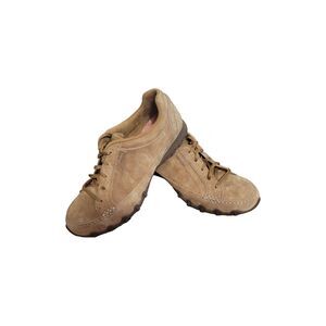 Skechers Air Cooled Leather Relaxed Fit Sneakers Women 10 Brown Memory Foam